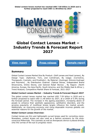 Global Contact Lenses Market