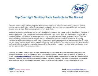 Top Overnight Sanitary Pads Available in The Market