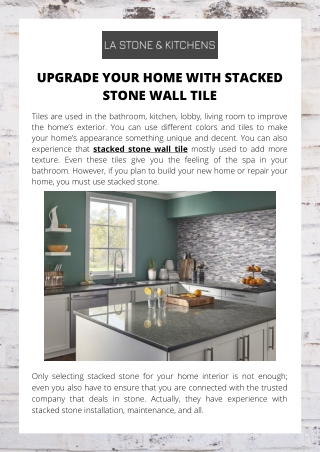 Upgrade Your Home with Stacked Stone Wall Tile