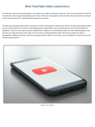 Best YouTube video converters