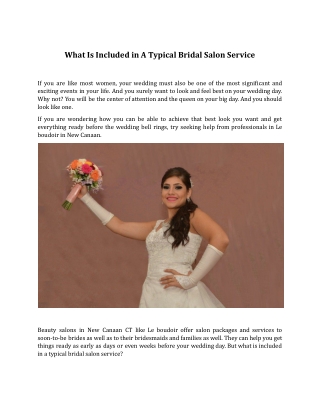 What Is Included in A Typical Bridal Salon Service