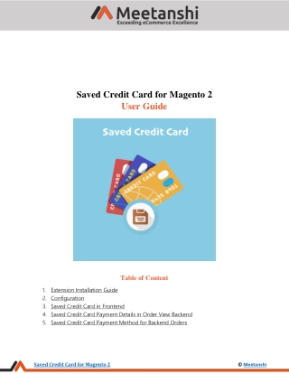 Magento 2 Saved Credit Card