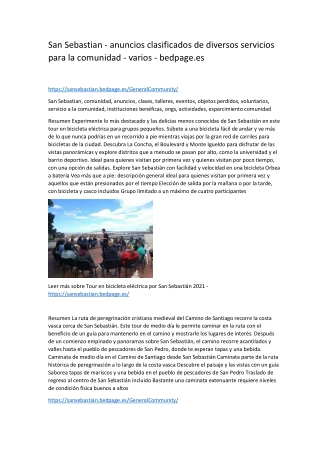 San Sebastian - anuncios clasificados de diversos servicios para la comunidad - varios - bedpage.es-converted