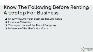 Know The Following Before Renting A Laptop For Business