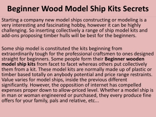 Beginner Wood Model Ship Kits Secrets