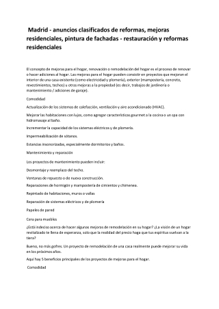 Madrid -  reformas, restauración y reformas residenciales