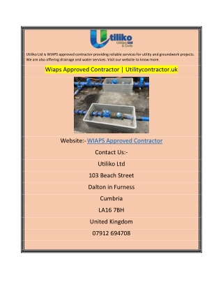 Wiaps Approved Contractor  Utilitycontractor.uk