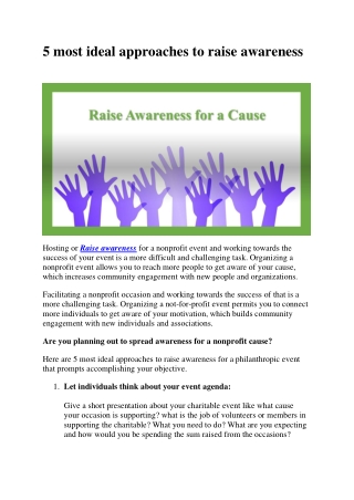 Ways to Raise Awareness for an event