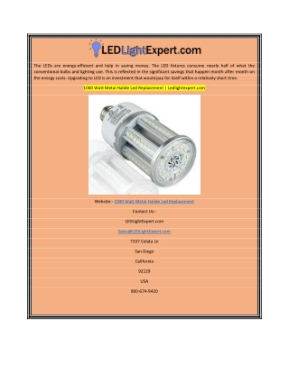 1000 Watt Metal Halide Led Replacement  Ledlightexpert.com