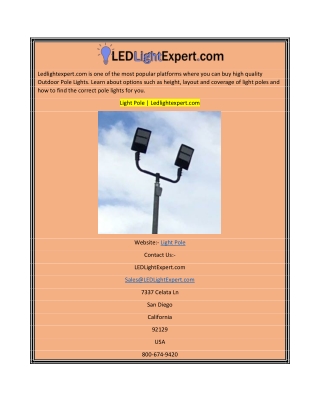 Light Pole  Ledlightexpert.com