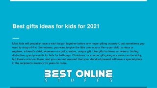 Best gifts ideas for kids for 2021