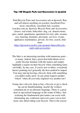 Top 100 Bicycle Parts and Accessories in Ipswich