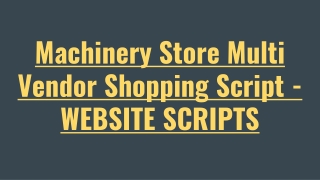 Machinery Store Multi Vendor  Script - ScriptStore