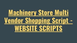 Machinery Store Multi Vendor  Script - ScriptStore