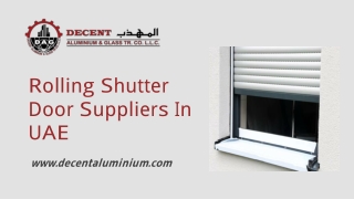 Rolling Shutter Door Suppliers In UAE