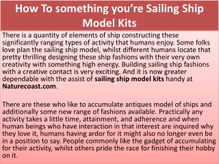 How To something you’re Sailing Ship Model Kits