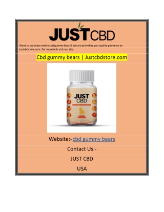Cbd gummy bears  Justcbdstore.com