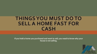 Things You Must Do To Sell A Home