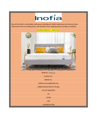 Get Best Mattress  Inofia.Com