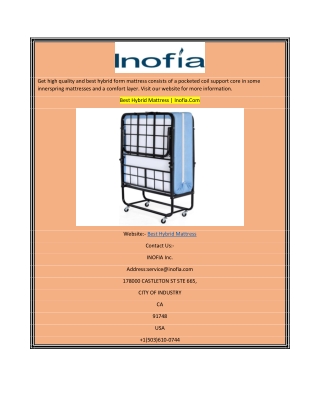 Best Hybrid Mattress  Inofia.Com