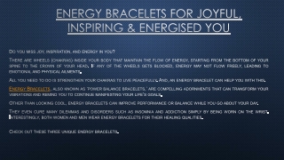 Energy Bracelets for Joyful, Inspiring & Energised You