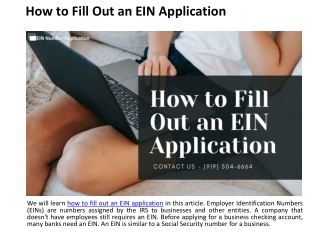 How to Fill Out an EIN Application