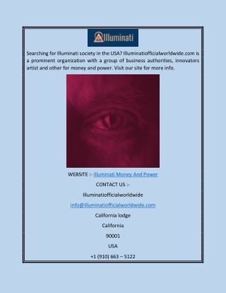 Illuminati Money and Power  Illuminatiofficialworldwide.com