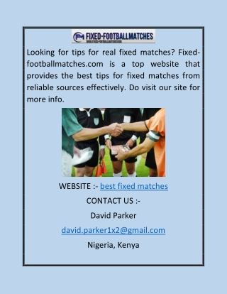 Best Fixed Matches  Fixed-footballmatches.com