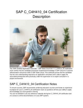 SAP C_C4H410_04 Certification Description