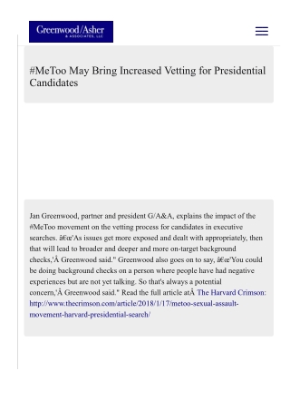 What is the vetting process for presidential candidates