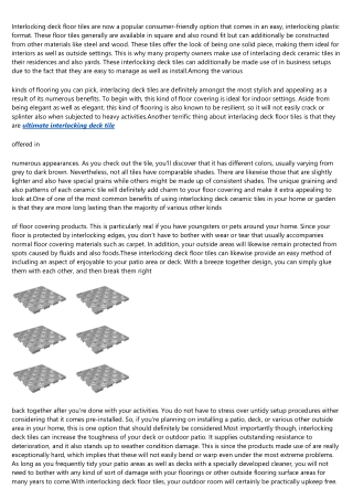 9 Signs You Need Help With discounted interlocking deck tile