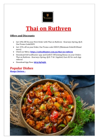 10% OFF - Thai on Ruthven menu Kearneys Spring, QLD