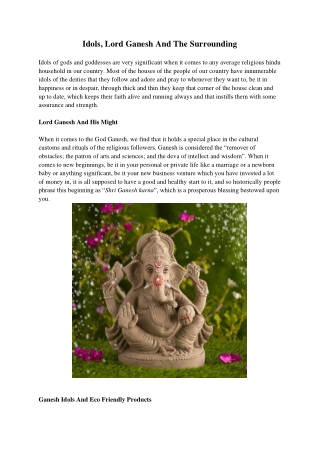 Eco friendly Ganesh idols online