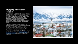 Enjoying Holidays In Iceland