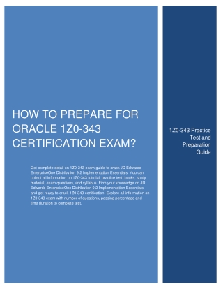 [LATST] How to prepare for Oracle 1Z0-343 Certification Exam?