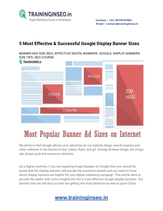 5 Most Effective & Successful Google Display Banner Sizes