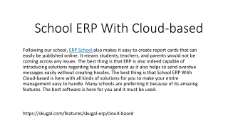 School ERP With Cloud-based