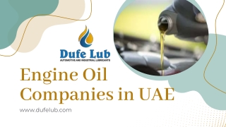 Engine Oil Companies in UAE