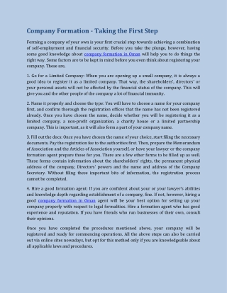 company formation in Oman