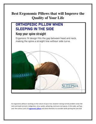Best Ergonomic Pillows that will Improve the Quality of Your Life