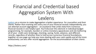 Financial and Credential based Aggregation System With Lexlens