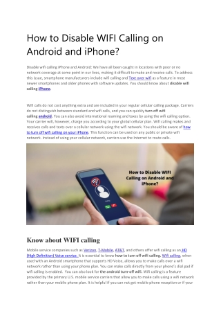 How to turn off wifi calling on Android and iPhone