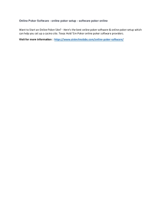Online Poker Software - online poker setup - software poker online