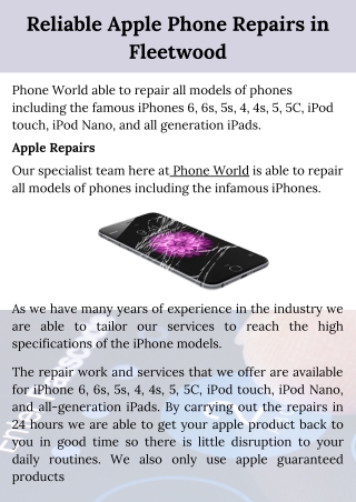 iPhone Repair Centre in Fleetwood