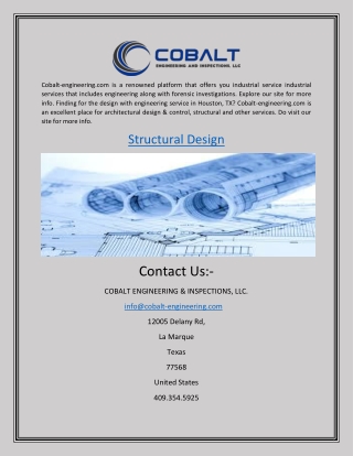 Structural Design | Cobalt-engineering.com
