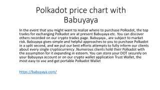 Polka dot price chart with Babuyaya