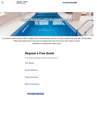 Pool installation gilbert az PPT