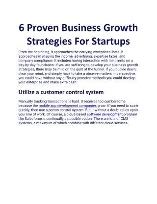 6 Proven Business Growth Strategies For Startups