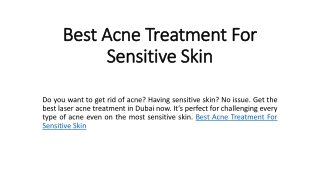 Best Acne Treatment For Sensitive Skin