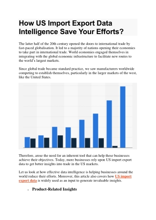 How US Import Export Data Intelligence Save Your Efforts